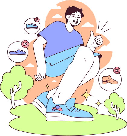 Fitter Mann mit Joggingschuhen  Illustration