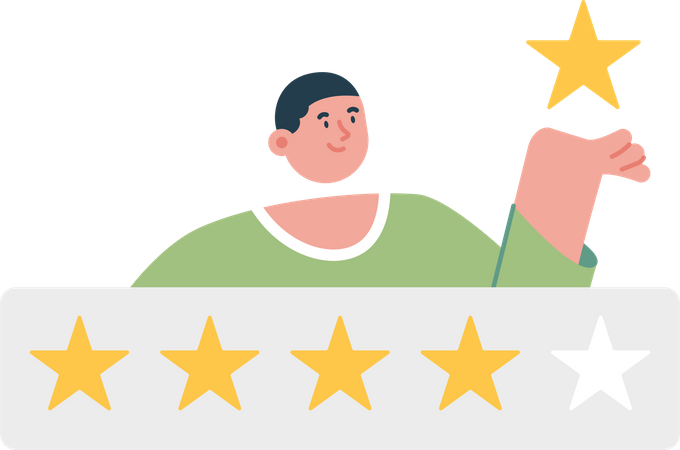 Five star from customer review  Illustration
