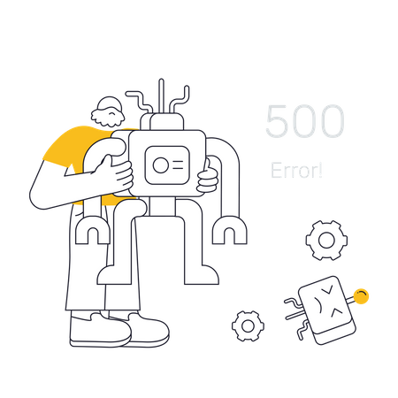 Fix robot for error 505  イラスト