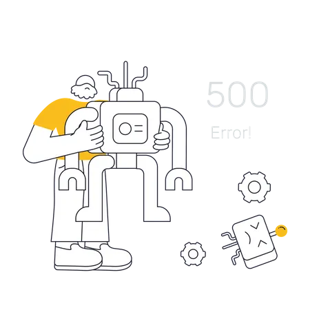 Roboter für Fehler 505 reparieren  Illustration