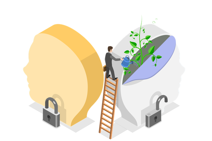 Fixed Mindset vs Growth Mindset  Illustration