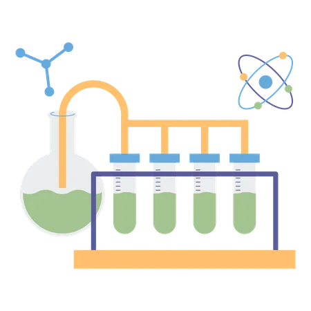 Tubes à essai de flacon de laboratoire scientifique  Illustration