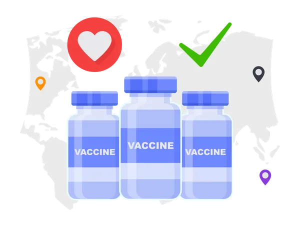 Bouteille de vaccin  Illustration