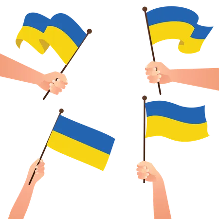 Flag of ukraine  イラスト