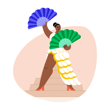 Flamenco performer showing dance  Illustration