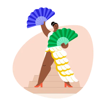 Flamenco performer showing dance  Illustration