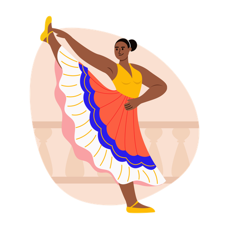 Flamenco pose given by lady  Illustration