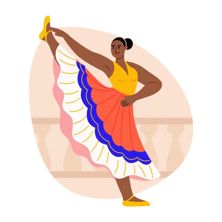Flamenco pose given by lady  Illustration