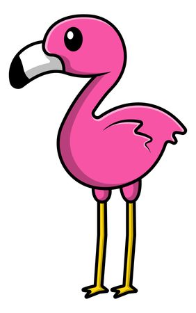 Flamingo Vogel stehend  Illustration