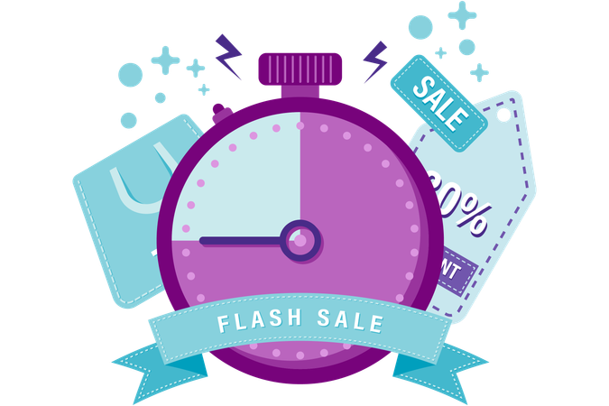 Flash sale countdown  Illustration