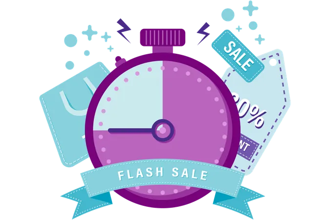 Flash sale countdown  Illustration