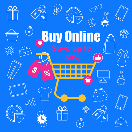 Flash sale on online shopping  Illustration