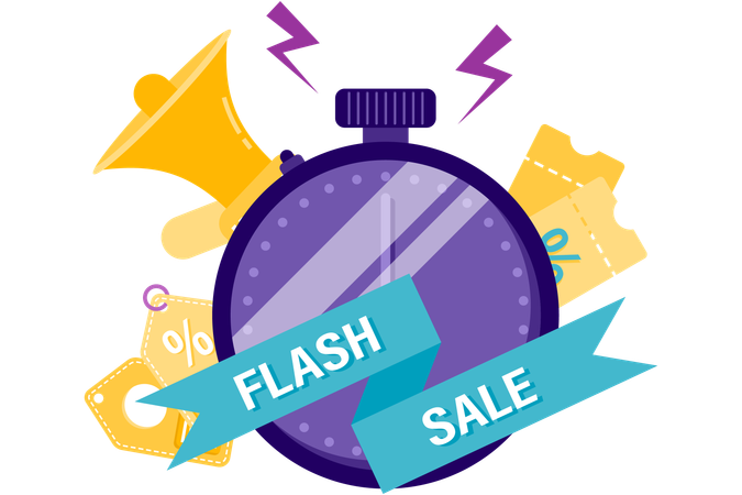 Flash sales timer  Illustration