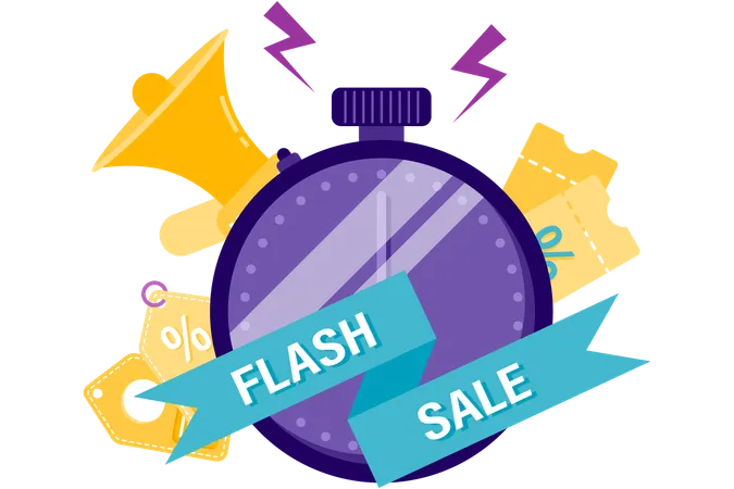 Flash sales timer  Illustration