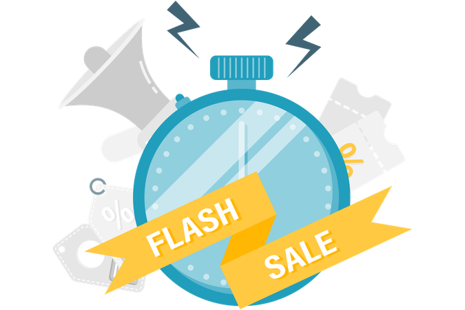 Flash sales timer  Illustration