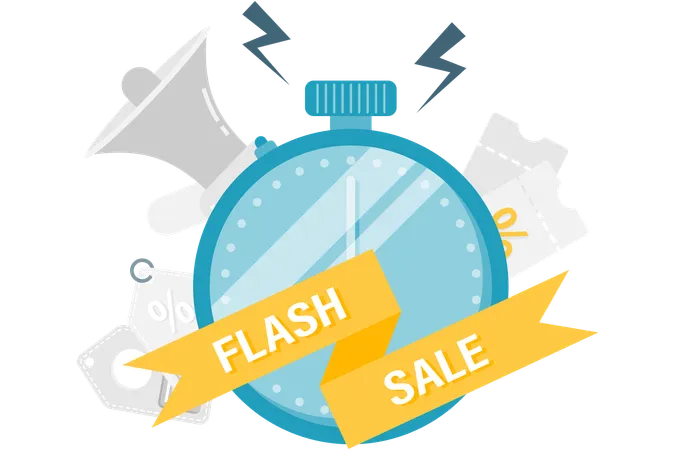 Flash sales timer  Illustration