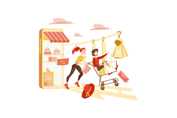Flash Shopping Sale  Illustration