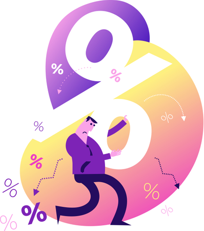 Flat Design Illustration: Man with loan pressure  Illustration