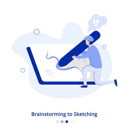 Flat Illustration Brainstorming to Sketching  Illustration