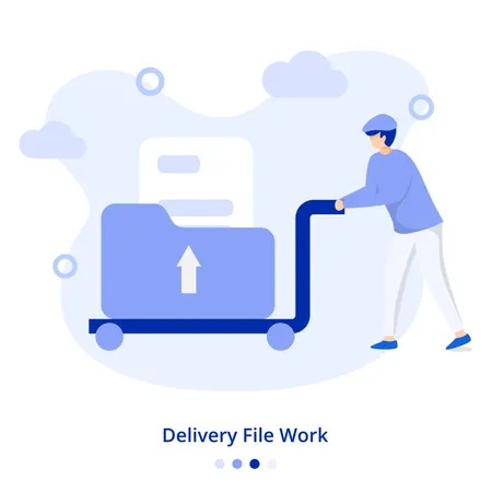 Flat Illustration Delivery File Work Illustration