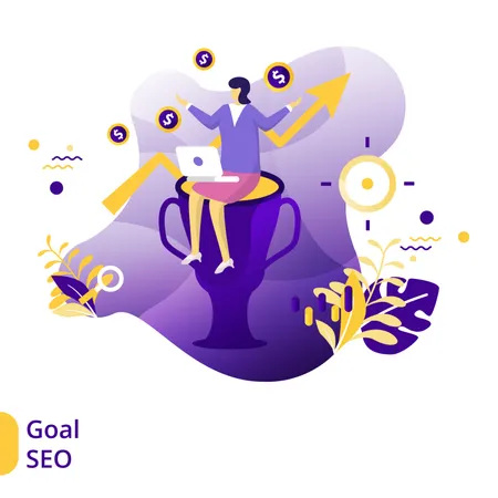 Flat Illustration Goal SEO  Illustration