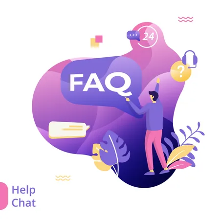 Flat Illustration of Help Chat  Illustration