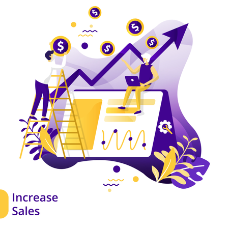 Flat Illustration of Increase Sales  Illustration