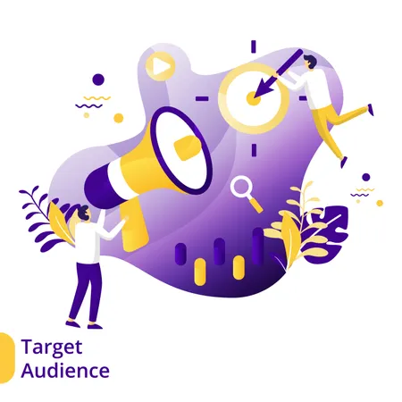 Flat Illustration of Target Audience  Illustration