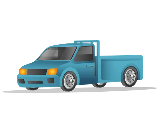 Flat isometric concept 3d illustration delivery pick up truck  일러스트레이션