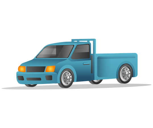 Flat isometric concept 3d illustration delivery pick up truck  Illustration