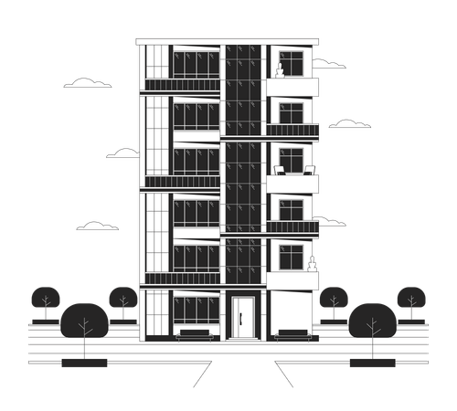 Flats apartment multistory  Illustration