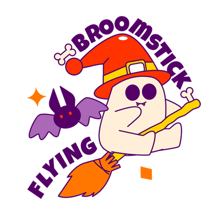 Flaying broomstick  イラスト