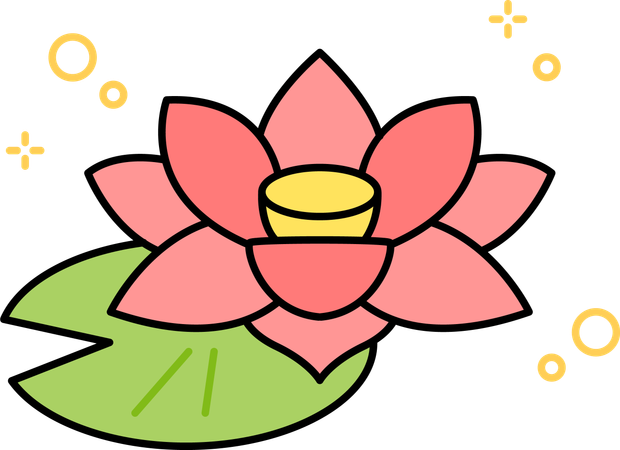 Fleur de lotus dans l'étang  Illustration