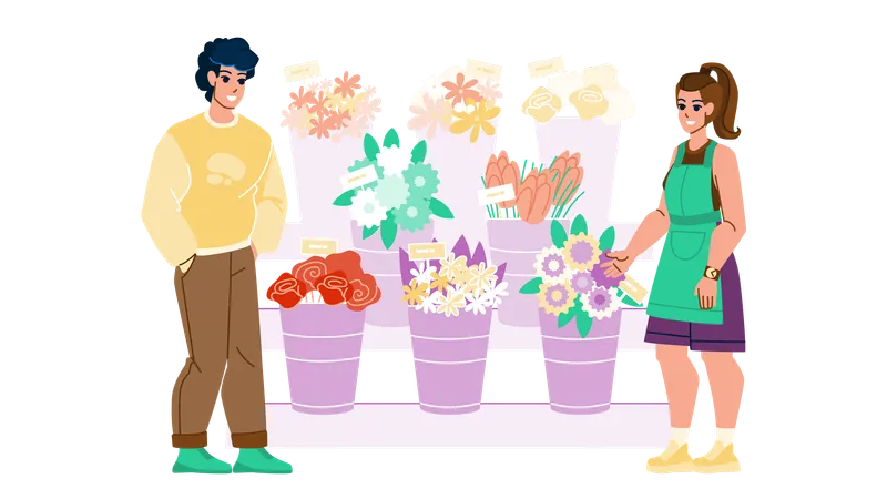 Stand de fleurs  Illustration