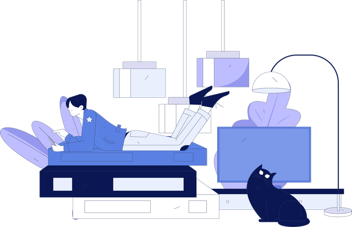 Flexible work done by businessman  Illustration