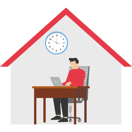 Flexible Workers Who Can Work From Home Or Come To Office Group Of People Working From Home On Online Internet Creative Space Freelancer Working On Laptop Vector Vector Illustration Illustration