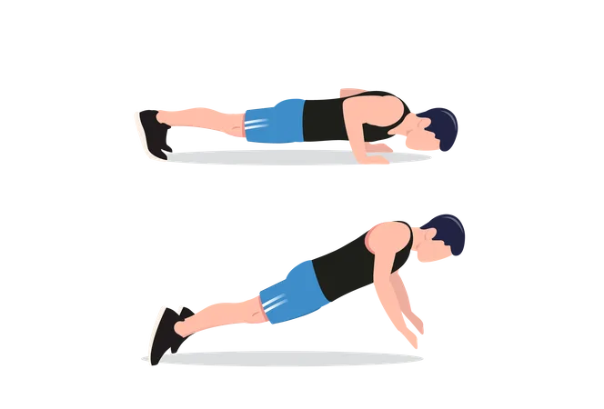 Flexiones con empuje explosivo  Ilustración