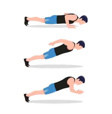 Flexiones con empuje explosivo  Ilustración