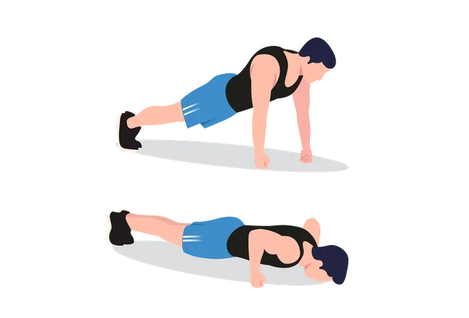 Flexiones con liberación manual  Ilustración