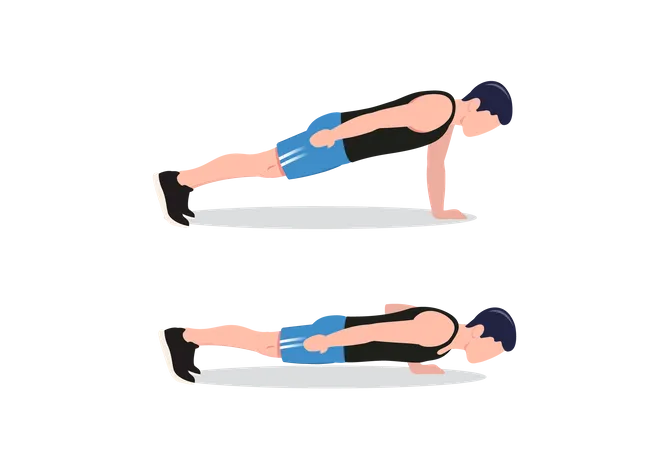 Flexiones con un brazo  Ilustración