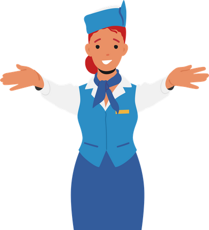 Flight air hostess  Illustration