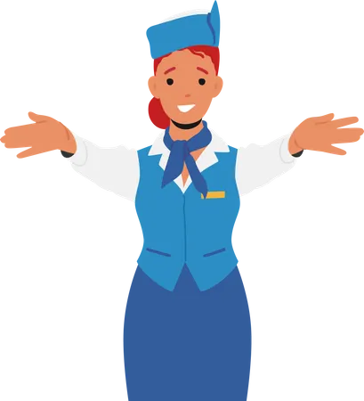 Flight air hostess  Illustration