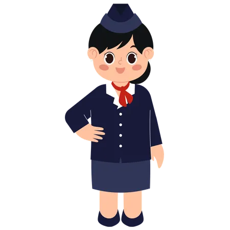 Flight Attendant  Illustration