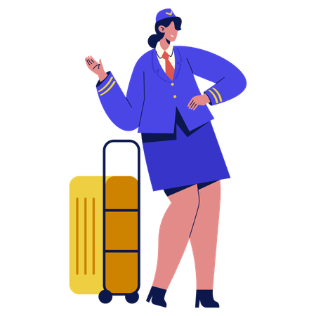 Flight Attendant  Illustration