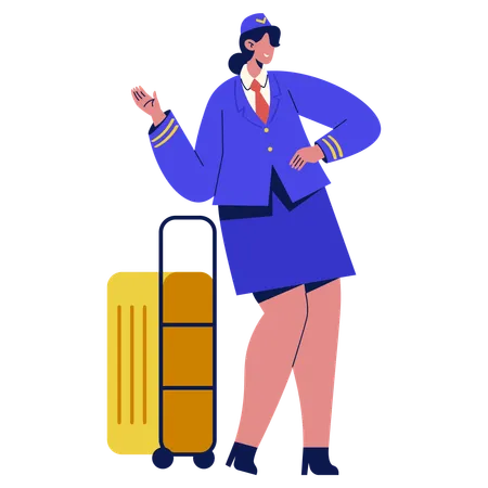 Flight Attendant  Illustration