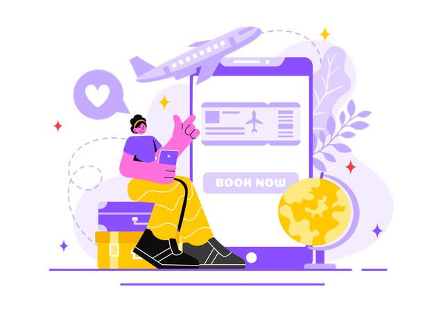 Flight Booking  Illustration