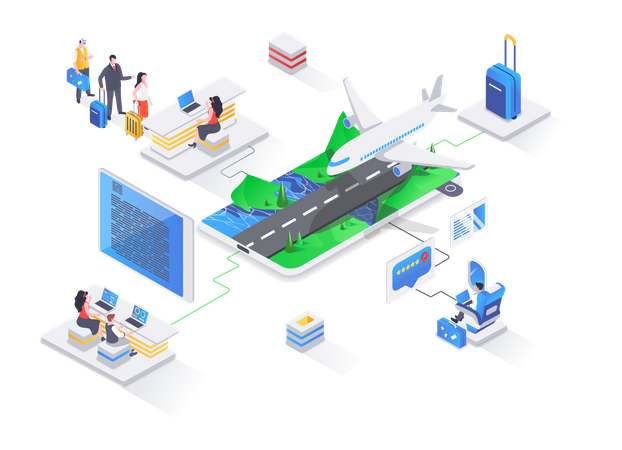 Flight booking service  Illustration