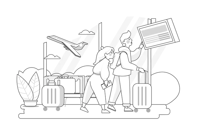 Flight delayed Concept  Illustration