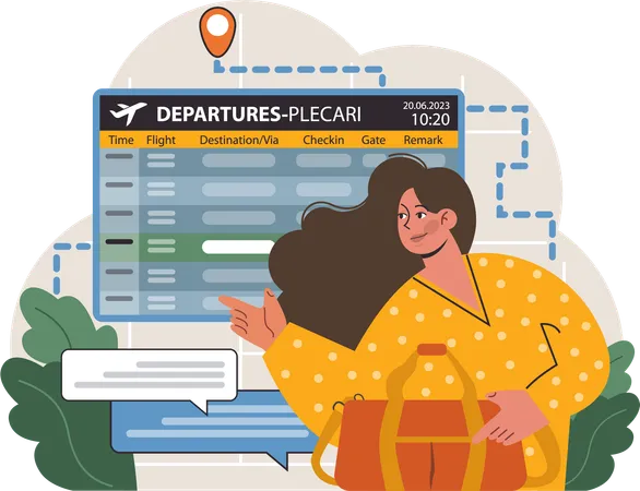 Flight departure board  Illustration