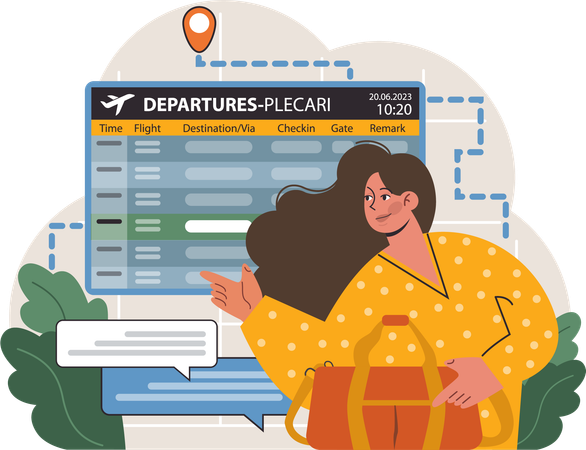 Flight departure board  Illustration